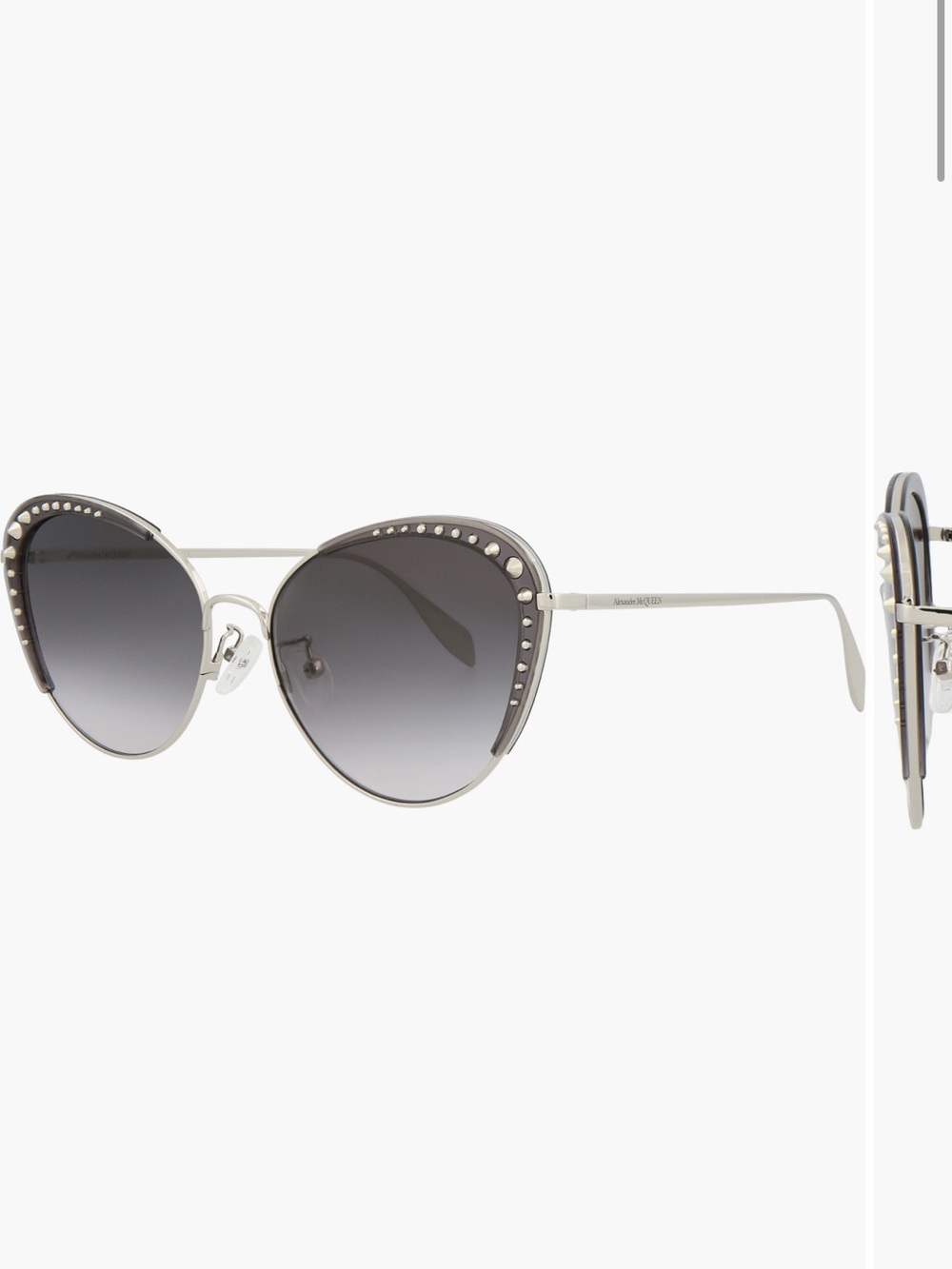 Emilio Pucci Silver Cat-Eye Sunglasses with Gray Gradient Lenses